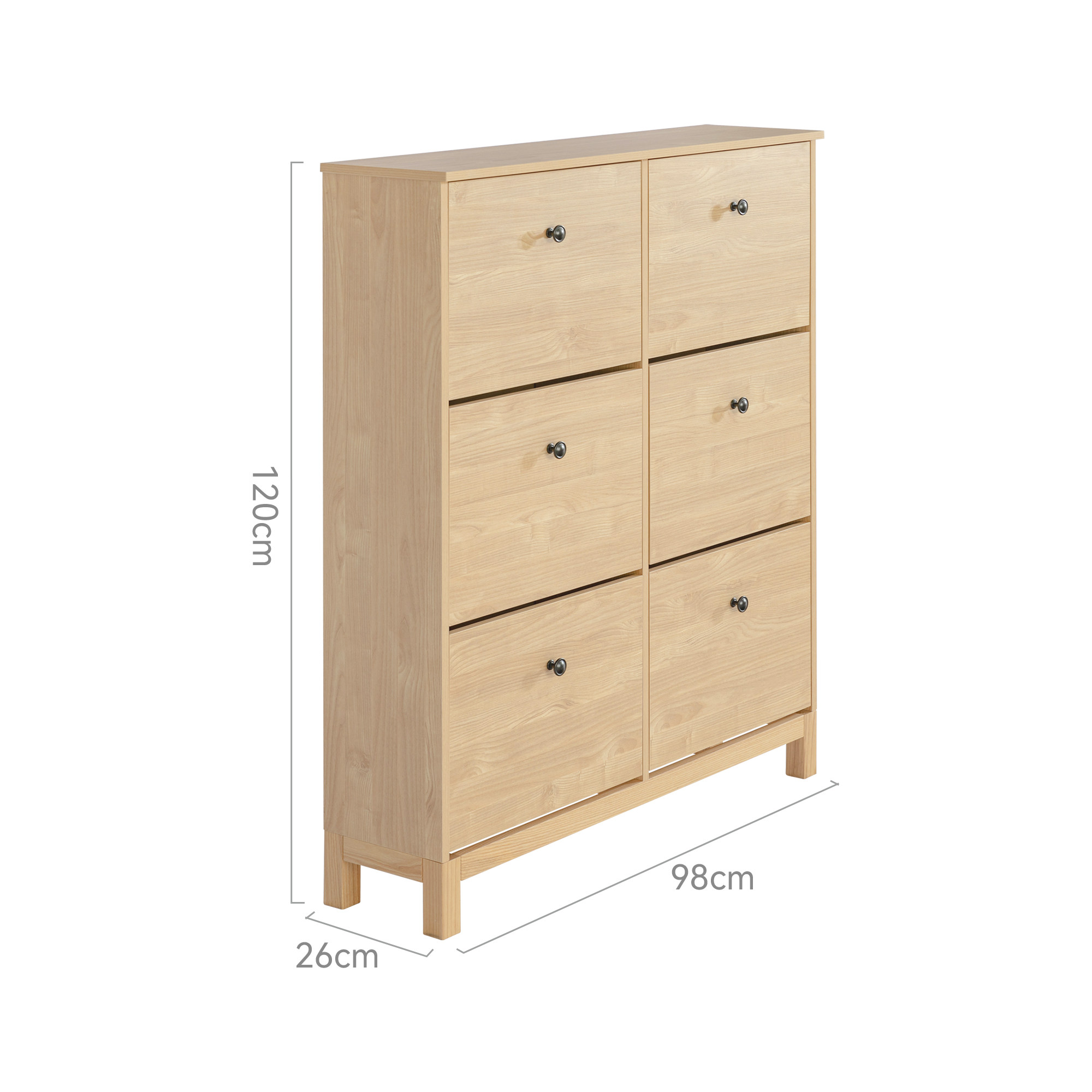 Modica 6 Drawer Shoe Cabinet – engineered wood, gallery view 10