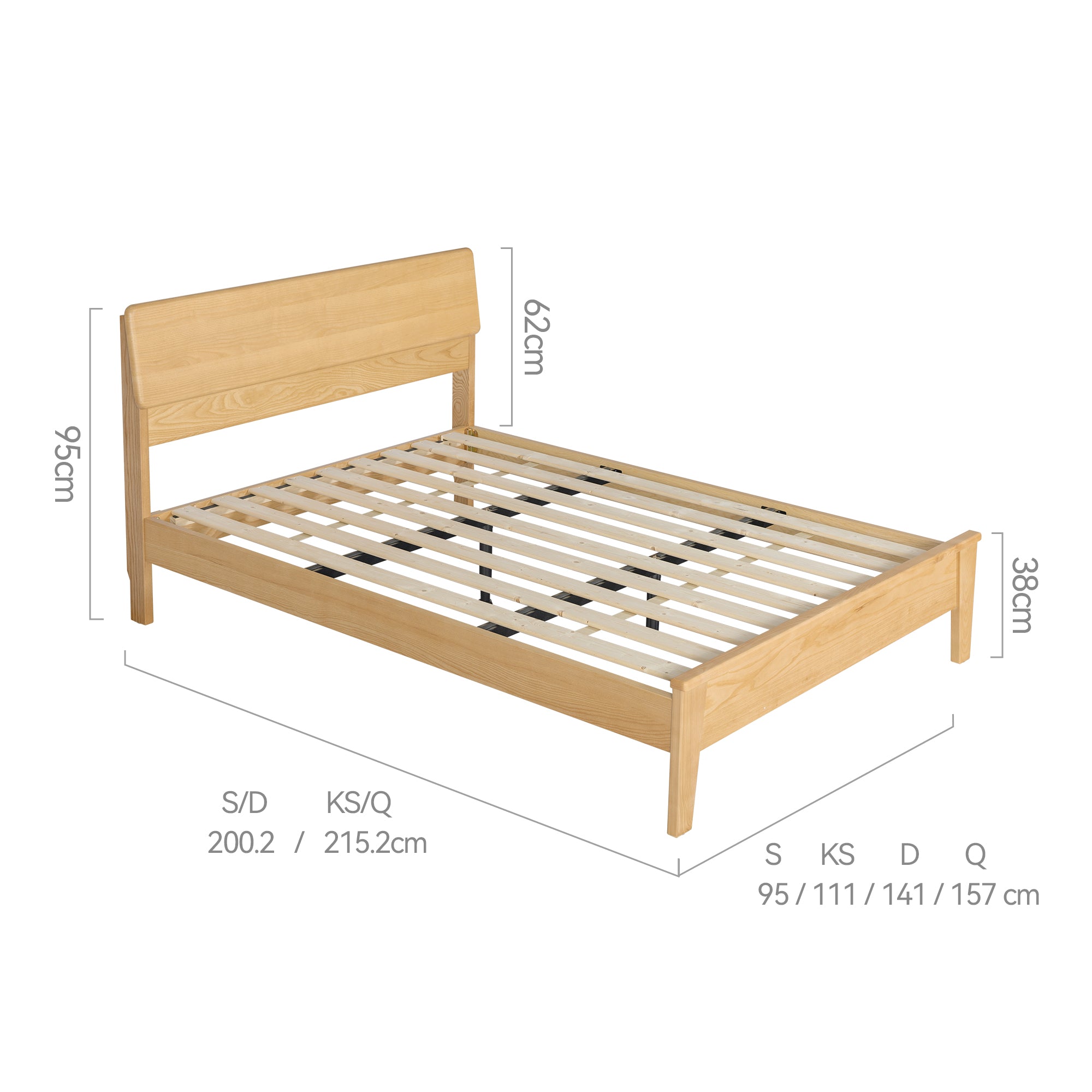 Arezzo Solid Wood Bed Frame - Wood