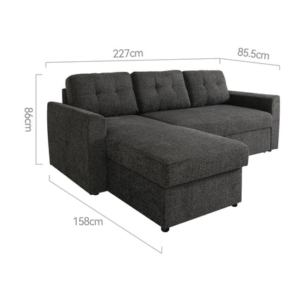 Nola 3 Seater Sofa Bed w/ Storage Chaise