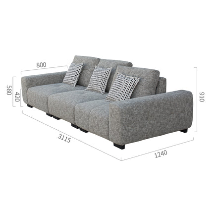 Castel Adjustable 3 Seater Sofa