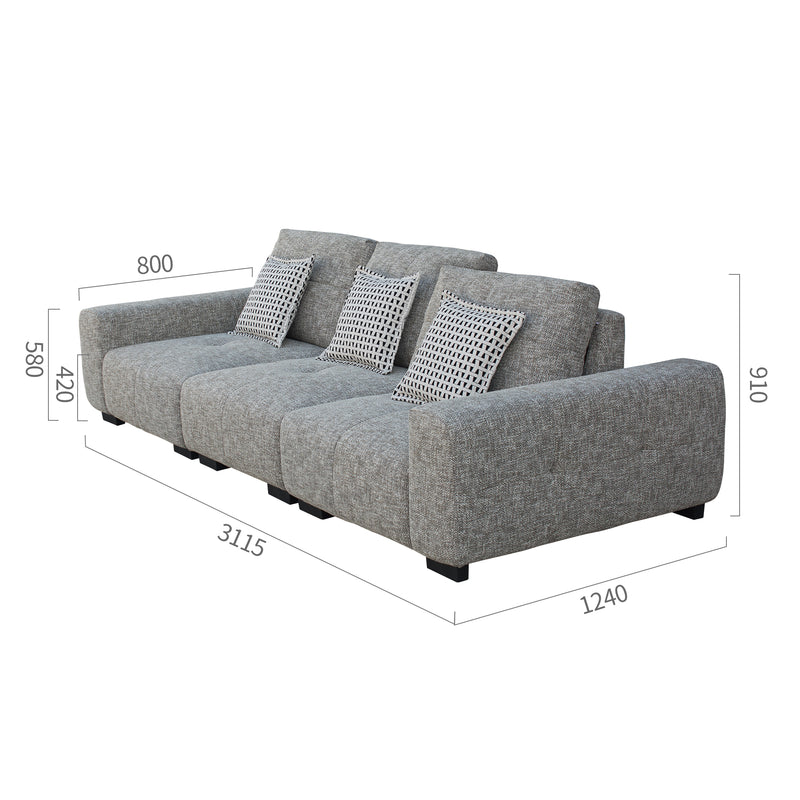 Castel Adjustable 3 Seater Sofa