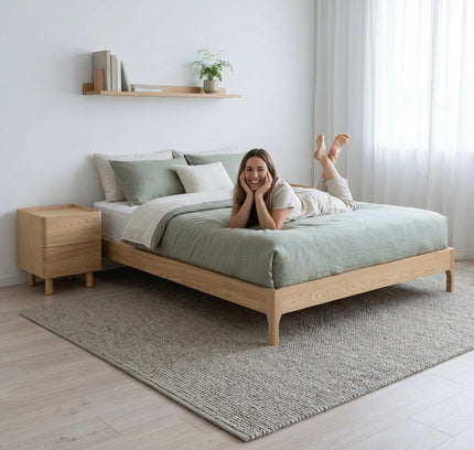 Aria Solid Wood Bed Base