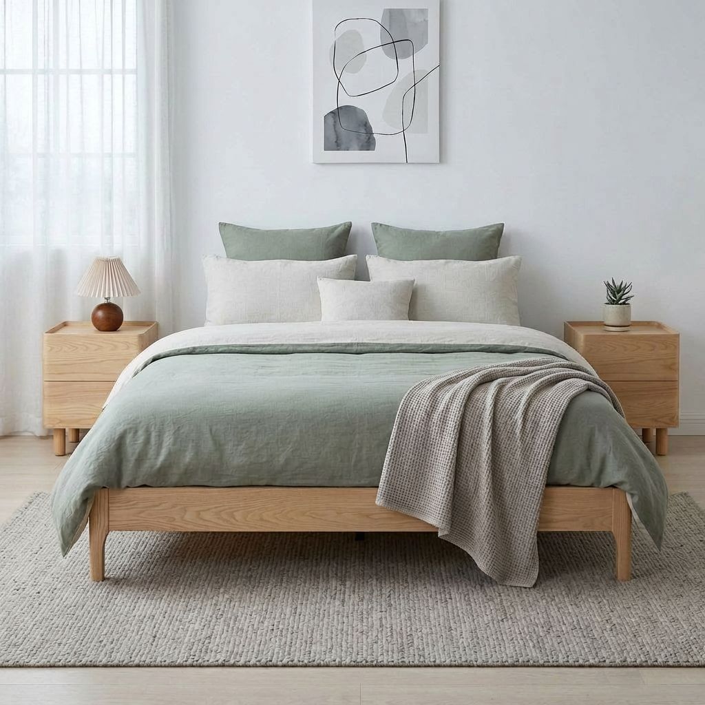 Aria Solid Wood Bed Base – bedframe, gallery view 2