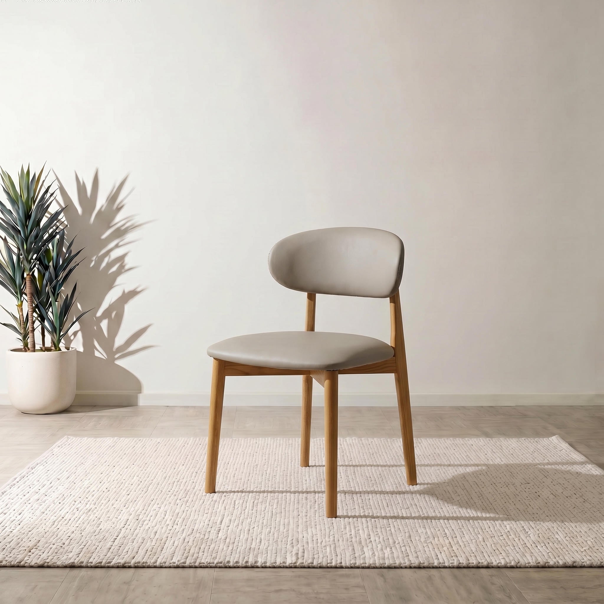 Cento walnut dining chair with grey upholstered seat