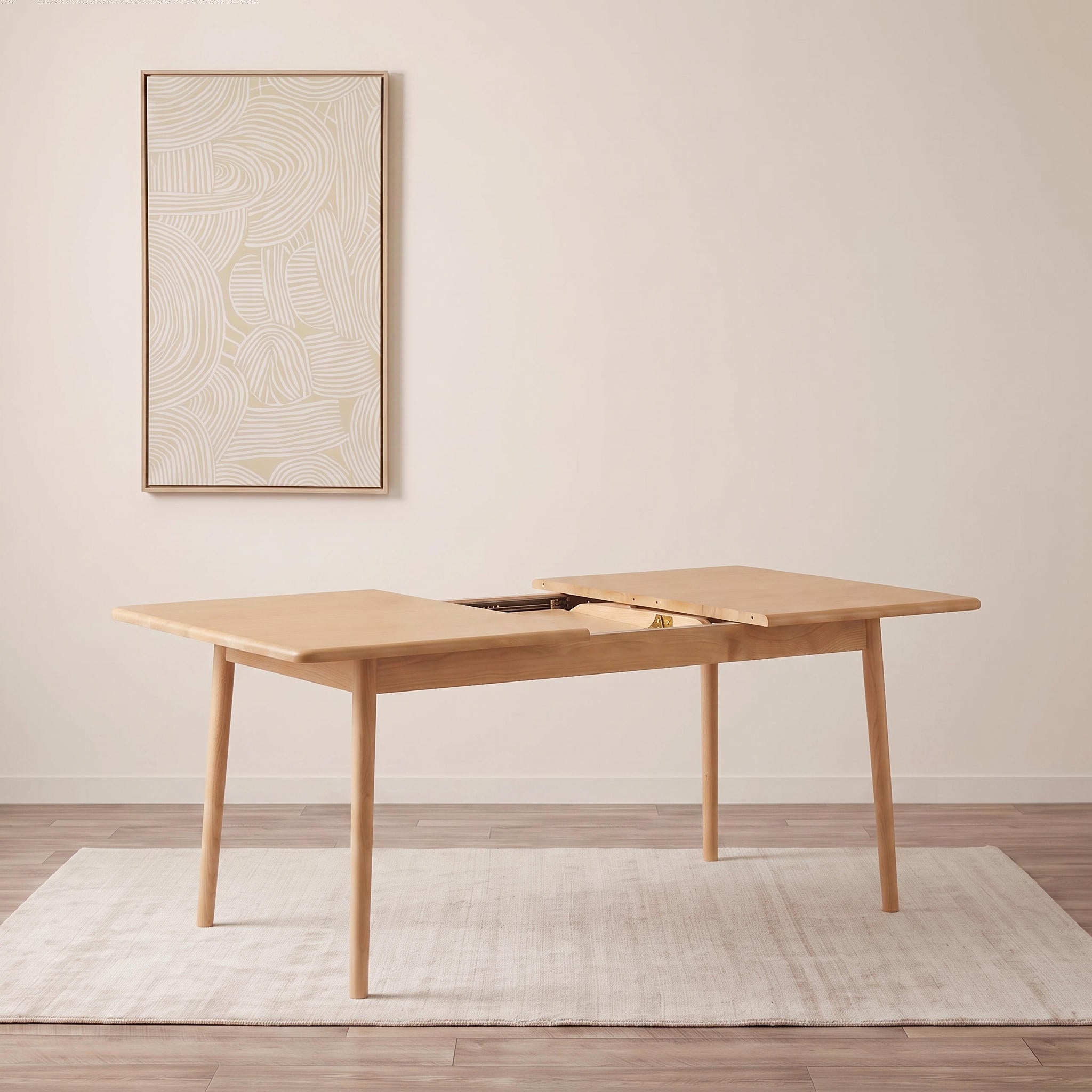 Legnano light wood extendable dining table in a dining room